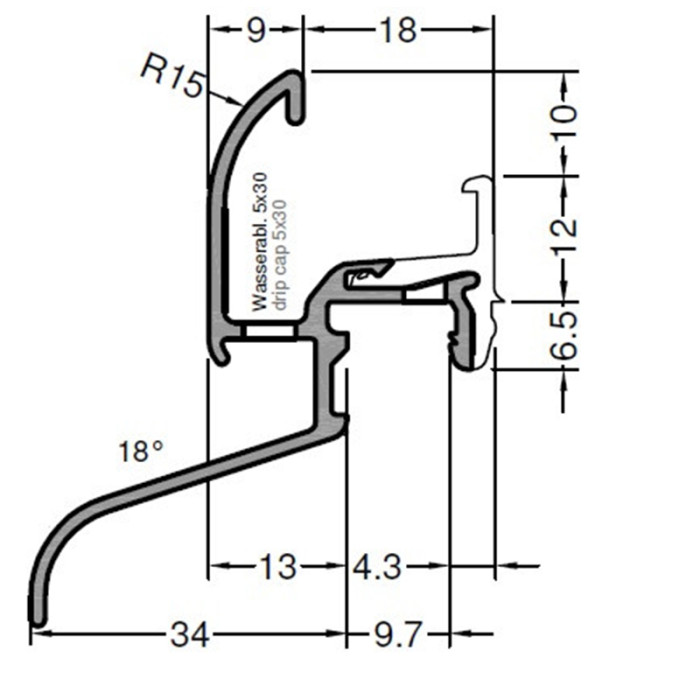 GUTMANN RÁMOVÁ OKAPNICA NECKAR 22/34F-TXL - G214 SVETLÝ BRONZ