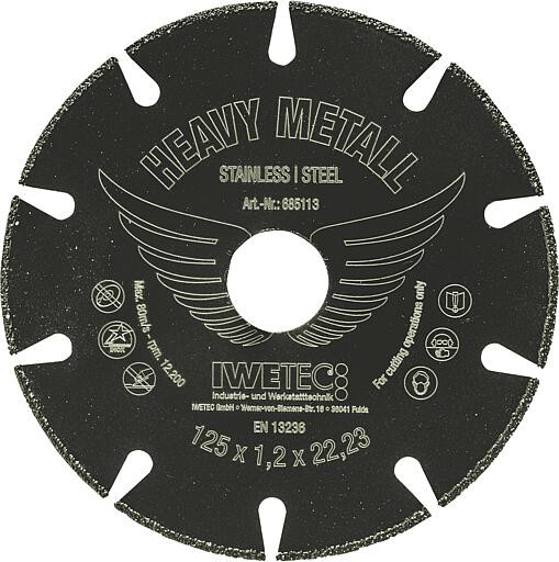 IWETEC ČEPEĽ DIAMANTOVÁ HEAVY METALL 230 X 1 6 X 22 23MM SH 1.5MM