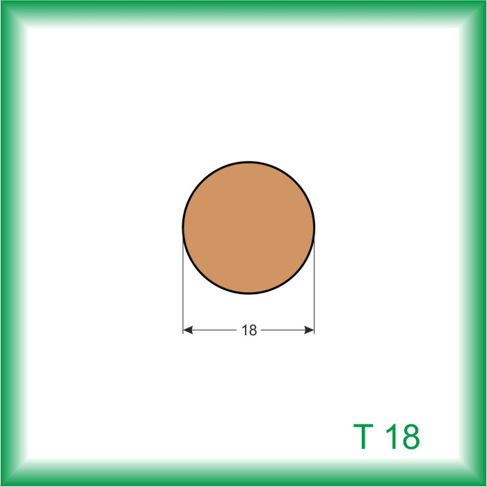 LIŠTA DREVENÁ KRUHOVÁ T18 016 2.5M