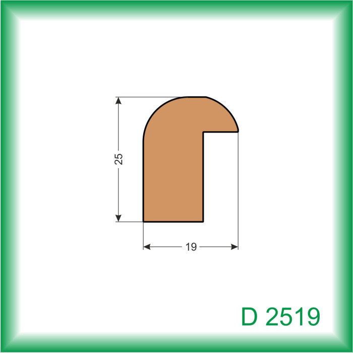 LIŠTA DREVENÁ ZASKLIEVACIA D2519 040 2.5M