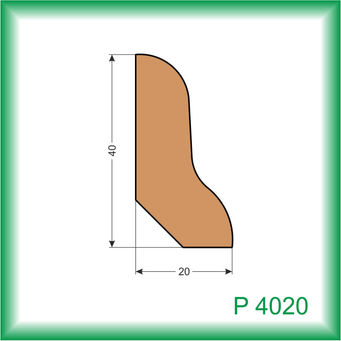 LIŠTA DREVENÁ PODLAHOVÁ P4020 076 2.5M
