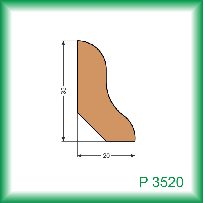 LIŠTA DREVENÁ PODLAHOVÁ P3520 001 2.5M