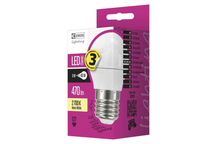 ŽIAROVKA LED CLASSIC MINI GLOBE TEPLÁ BIELA 6W E27 ZQ1120 1525733208