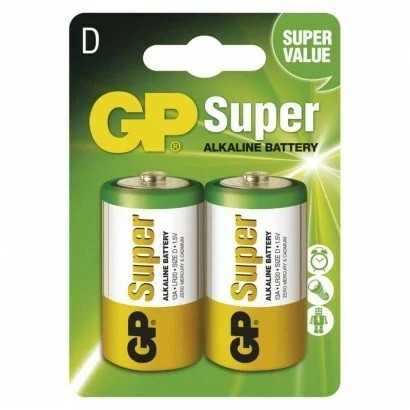 BATÉRIA ALKALICKÁ GP SUPER LR20 D 2KS 1013412000