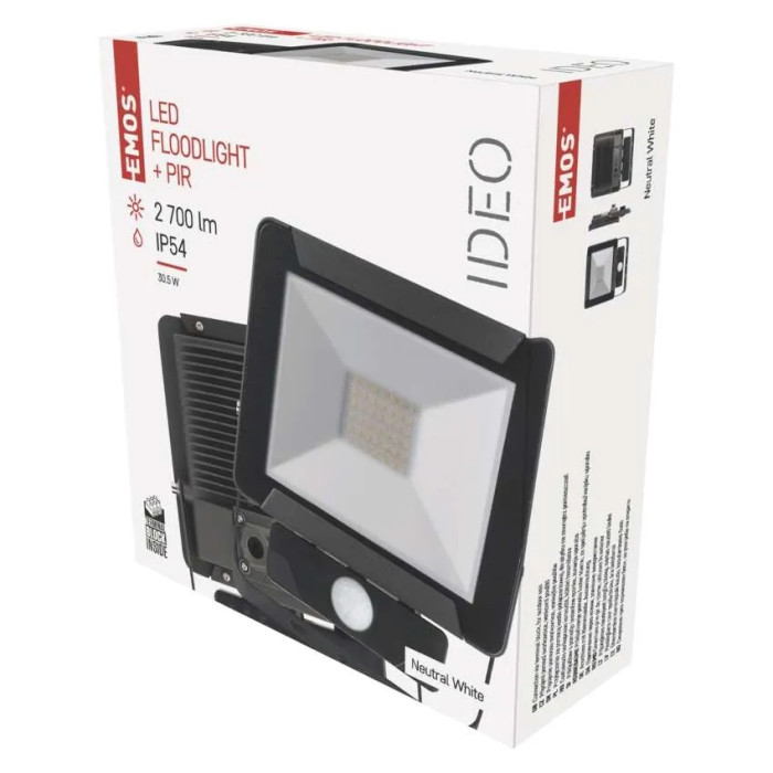 REFLEKTOR LED IDEO S POHYBOVÝM ČIDLOM 30W NEUTRÁLNA BIELA PIR ZS2731 1531271031