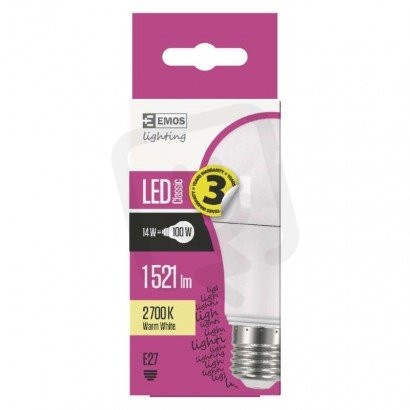 SVIETIDLO ŽIAROVKA LED CLASSIC A60 14W E27 TEPLÁ BIELA ZQ5160 1525733204