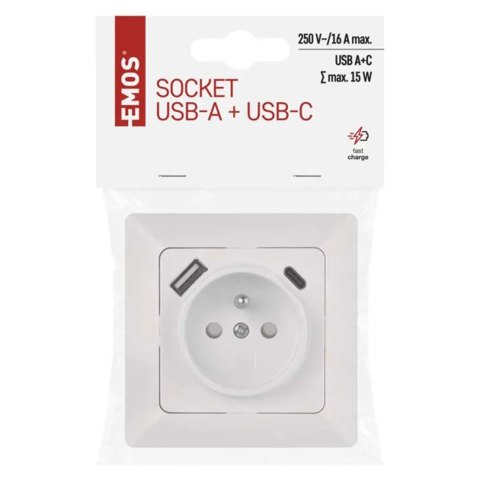 ZÁSUVKA S USB A+USB CMAX A6000.4 BIELA 1906010511