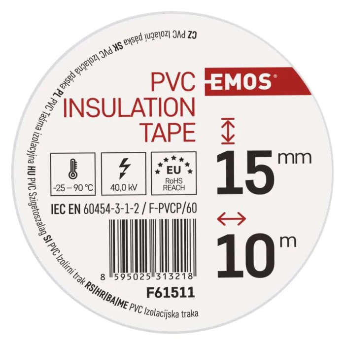 EMOS PÁSKA IZOLAČNÁ PVC 15MM / 10M BIELA 10KS 2001151010