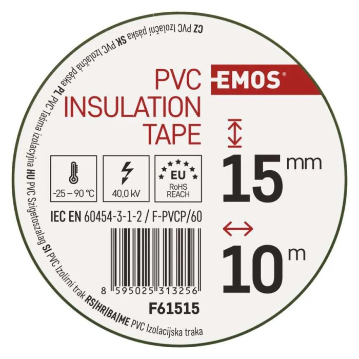 EMOS PÁSKA IZOLAČNÁ PVC 15MM / 10M ZELENOŽLTÁ 10KS 2001151050