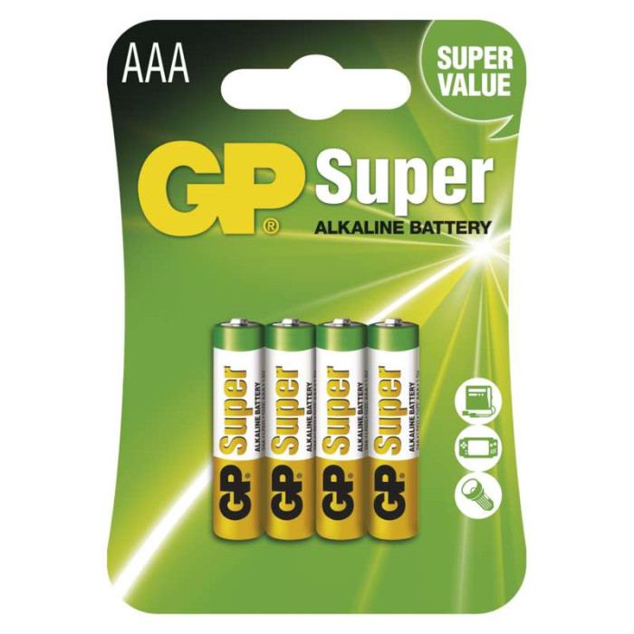 BATÉRIA ALKALICKÁ GP SUPER LR03 4KS AAA 1013114000