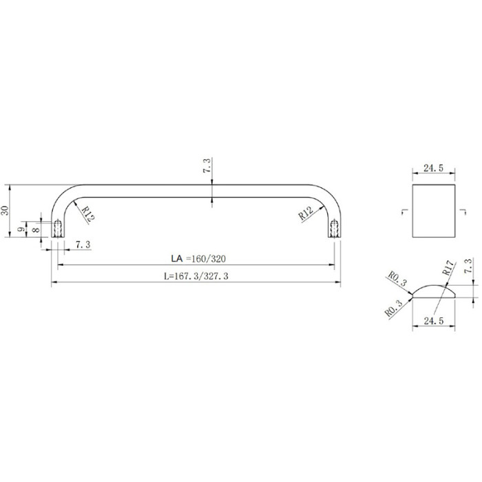 ÚCHYTKA 320MM ČIERNA MAT 08763016