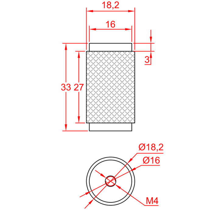 KNOPOK D18MM ČIERNA 72271635