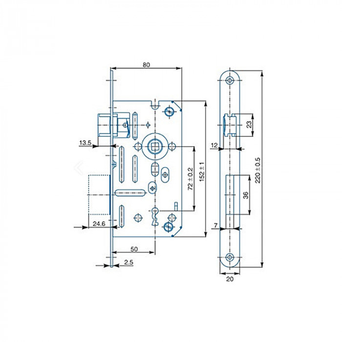 HOBES ZÁMOK ZADLABÁVACÍ K-134 BB 80/50D/72 20MM STRIEBORNÝ