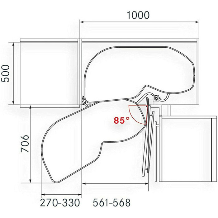 LEMANS II, ĽAVÝ, 600MM, BIELY