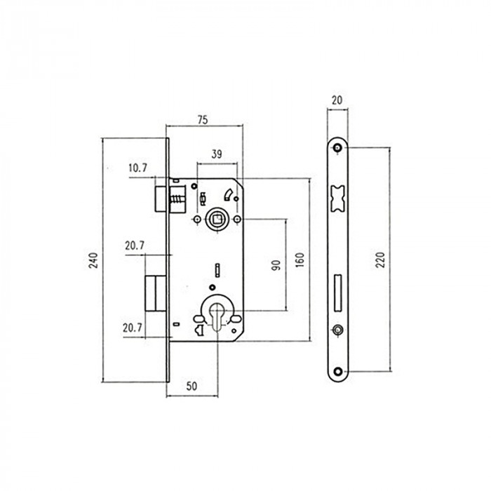 TL-ZÁM.ZAD.T-HOME PZ 75 50D 90 22MM STR