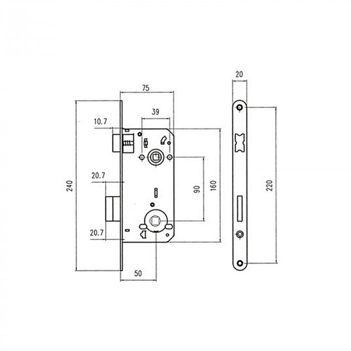 TL-ZÁM.ZÁD.T-HOME WC 75 50D 90 20MM STR