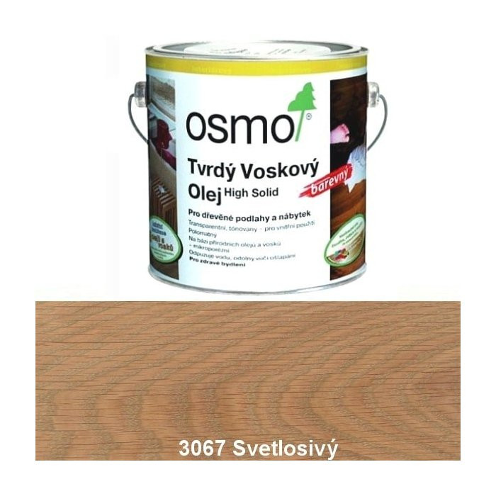 OSMO OLEJ VOSKOVÝ TVRDÝ 3067 SVETLO ŠEDÝ 0.75L