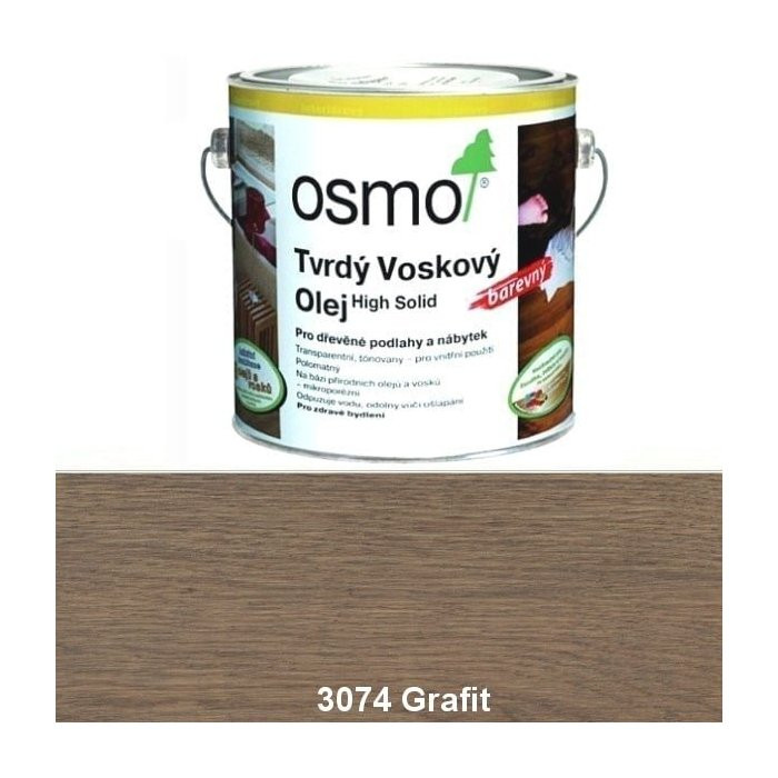 OSMO OLEJ VOSKOVÝ TVRDÝ 3074 GRAFIT 2.5L