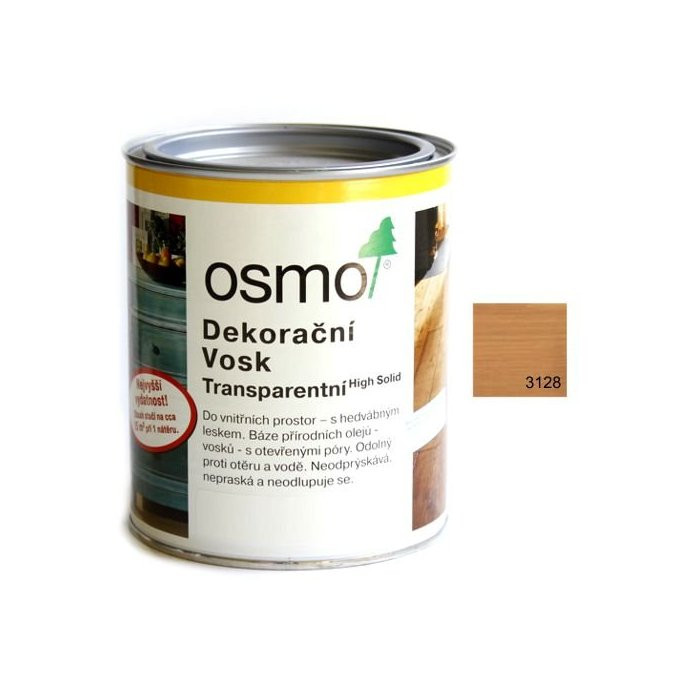 OSMO OLEJ VOSKOVÝ DEKORATÍVNY 3128 TRANSPARENT 0.75L