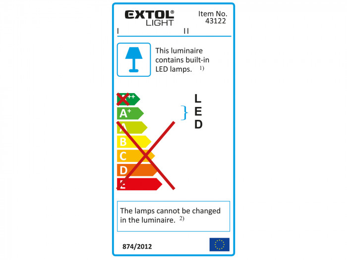 EXTOL SVIETIDLO LED NABÍJATEĽNÉ 10W 800 LÚMENOV / 100CD