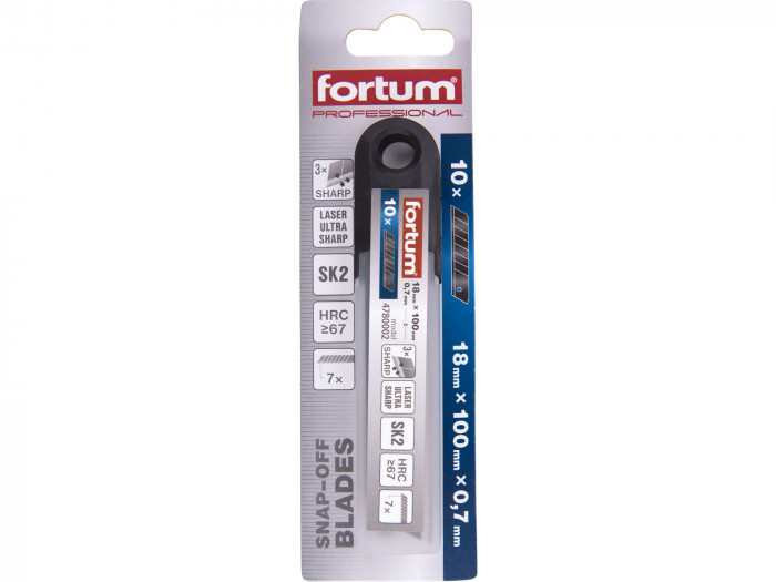 FORTUM BRITY DO UNIVERZÁLNEHO NOŽA OLAMOVACIE 10 KS 18 X 0.7 MM 7 SEGMENTOV ČIERNE SK2