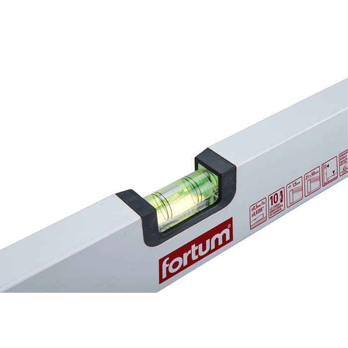 FORTUM VODOVÁHA HLINÍKOVÁ 1200 MM 2 LIBELY PRESNOSŤ 0.5 MM / 1 M PLASTOVÉ KONCOVKY