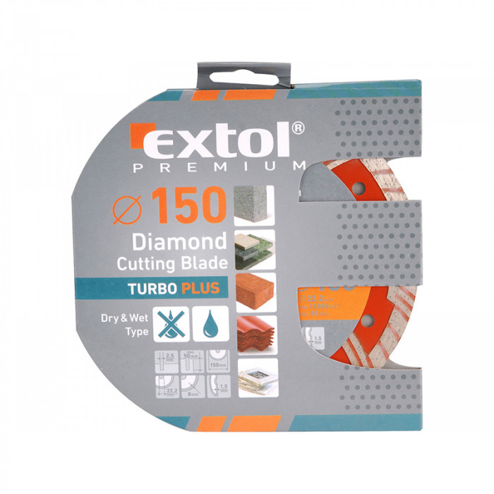 EXTOL KOTÚČ REZNÝ DIAMANTOVÝ 150MMX222MM SUCHÝ/MOKRÝ