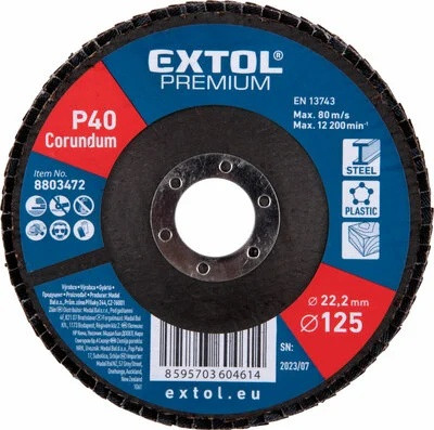 KOTÚČ LAMELOVÝ BRÚSNY ŠIKMÝ D125MM P40