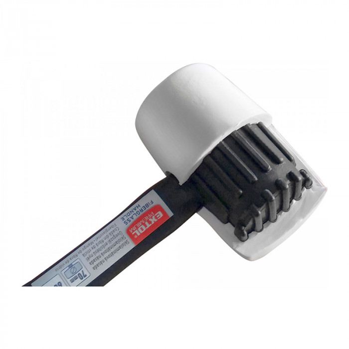 EXTOL KLADIVO GUMENÉ BIELE SKLOLAMINÁTOVÁ NÁSADA D45MM/225GR