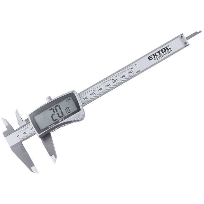 EXTOL MERADLO POSUVNÉ DIGITÁLNE 0 - 150 MM ROZLÍŠENIE 0.01 MM PRESNOSŤ 0.03 MM PLASTOVÉ PUZDRO