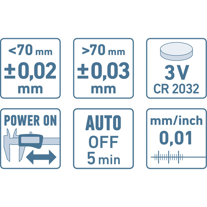 EXTOL MERADLO POSUVNÉ DIGITÁLNE 0 - 150 MM ROZLÍŠENIE 0.01 MM PRESNOSŤ 0.03 MM PLASTOVÉ PUZDRO