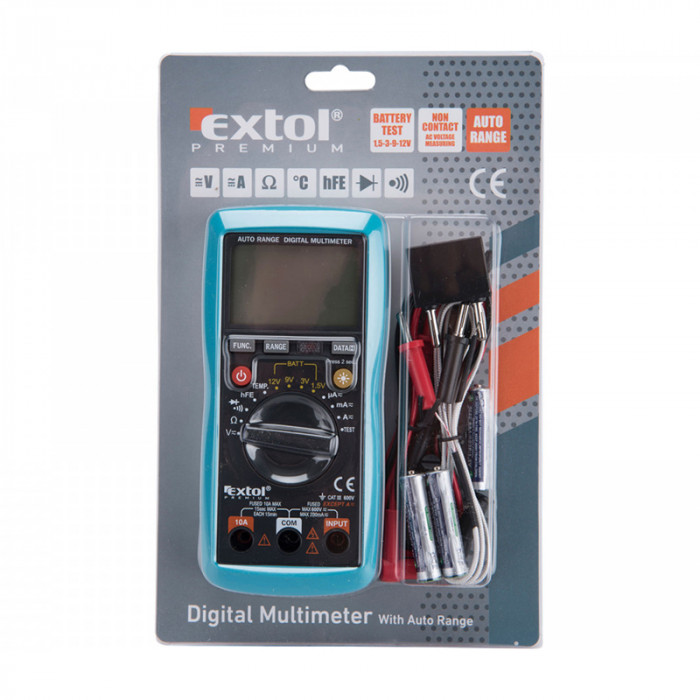 EXTOL MULTIMETER DIGITÁLNY S AUTOMATICKOU VOĽBOU R