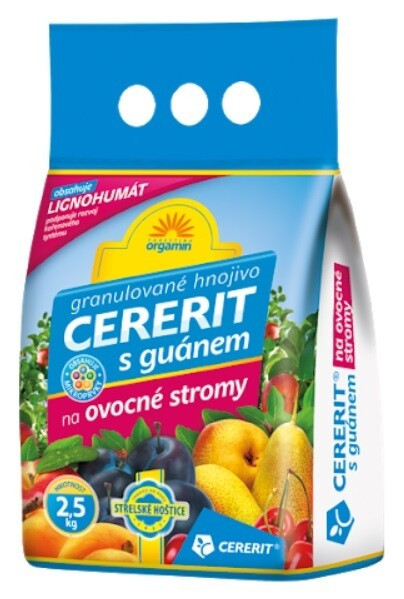 ORGAMIN HNOJIVO GRANULOVANÉ NA OVOCNÉ STROMY CERERIT S GUÁNOM 2.5KG FORESTINA