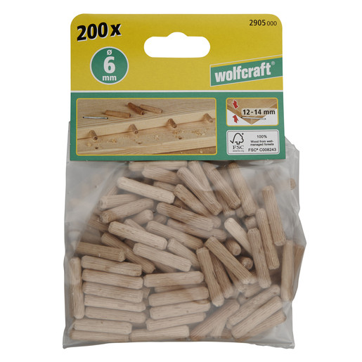 WOLFCRAFT KOLÍK DREVENÝ SADA BK 8 / 40MM 40KS 2905000