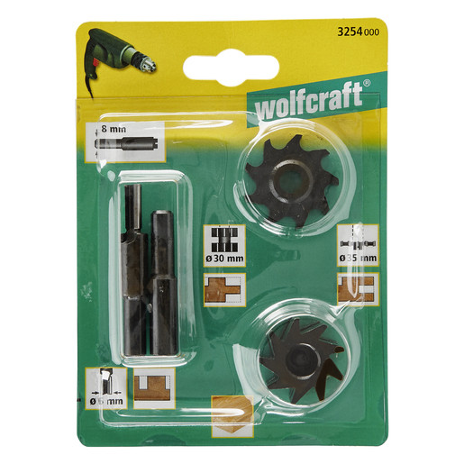 WOLFCRAFT SADA FRÉZ 3259 + 61 + 35 STOPKA 8MM 3254000