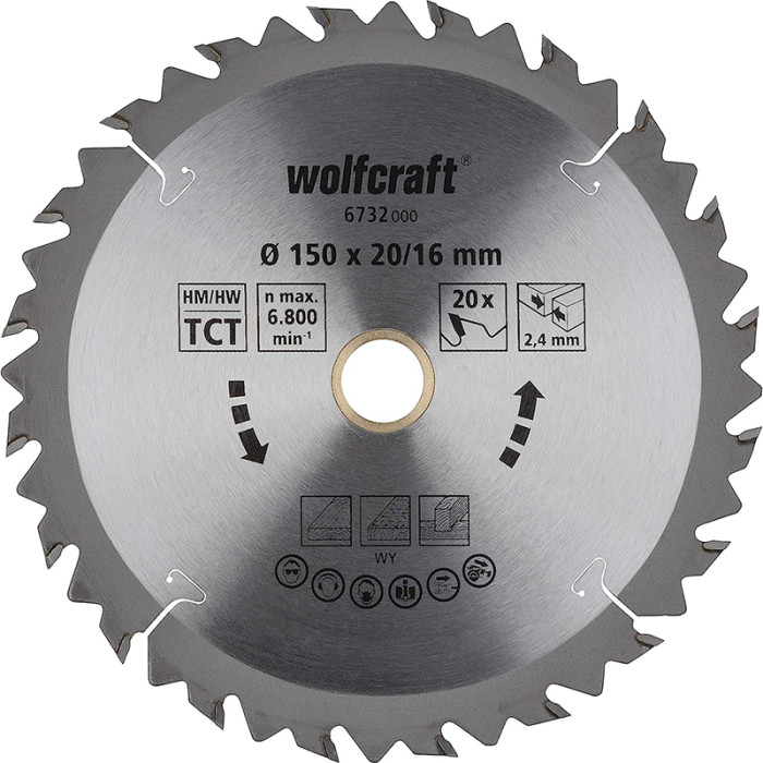 WOLFCRAFT KOTÚČ PÍLOVÝ HM 150 / 20 /2.4 Z20 6732000