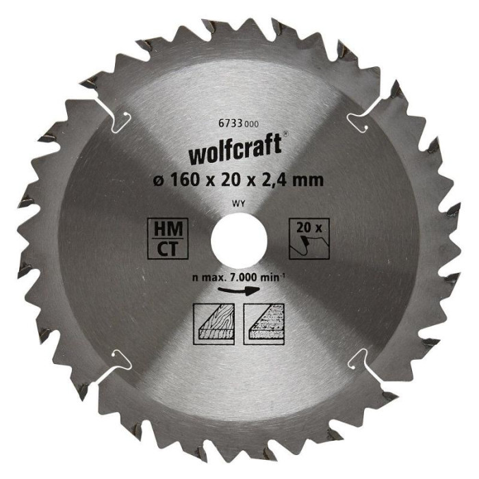 WOLFCRAFT KOTÚČ PÍLOVÝ HM 160 / 20 / 2.4 Z20 6733000