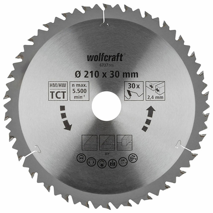 WOLFCRAFT KOTÚČ PÍLOVÝ HM 210 / 30 / 2.4 Z30 6737000