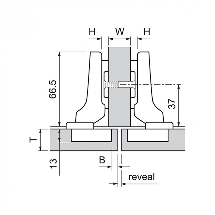 BLUM 71M2650 ZÁVES CLIP TOP POLONALOŽENÝ S PEROM 100°