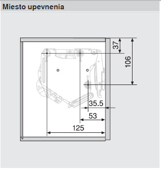 BLUM 20K2B00T AVENTOS HK-S ZDVÍHAČ VERZIA TIP-ON KRYTKY BIELE