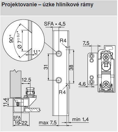 BLUM 20K2B00T AVENTOS HK-S ZDVÍHAČ VERZIA TIP-ON KRYTKY BIELE