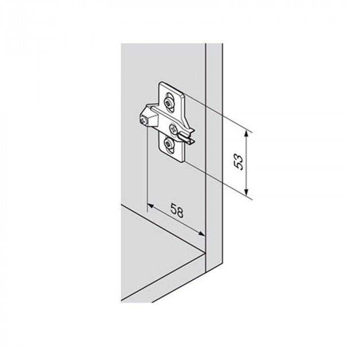 BLUM 193L8100 KRÍŽOVA MONTÁŽNA PODLOŽKA MODUL PREDMONTOVANÉ SKRUTKY 0MM