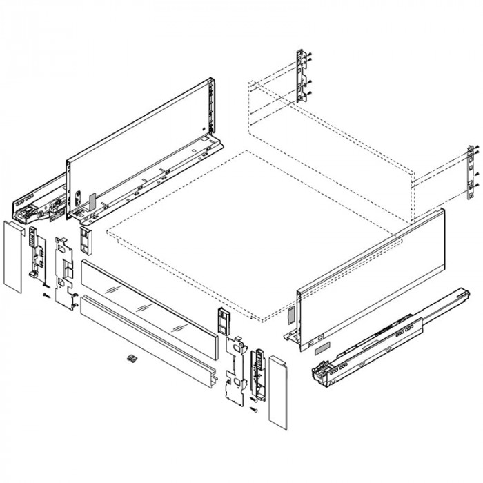 BLUM ZI7.2CS0 LEGRABOX UPEVNENIE ČELA PRE VNÚTORNÚ ZÁSUVKU VÝŠKA C ZASÚVACÍ PRVOK KARBÓN ČIERNE