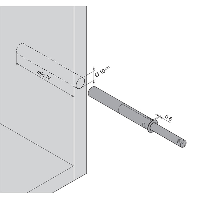 BLUM 956A1004 TIP-ON DVEROVÝ DLHÝ KARBÓN ČIERNY