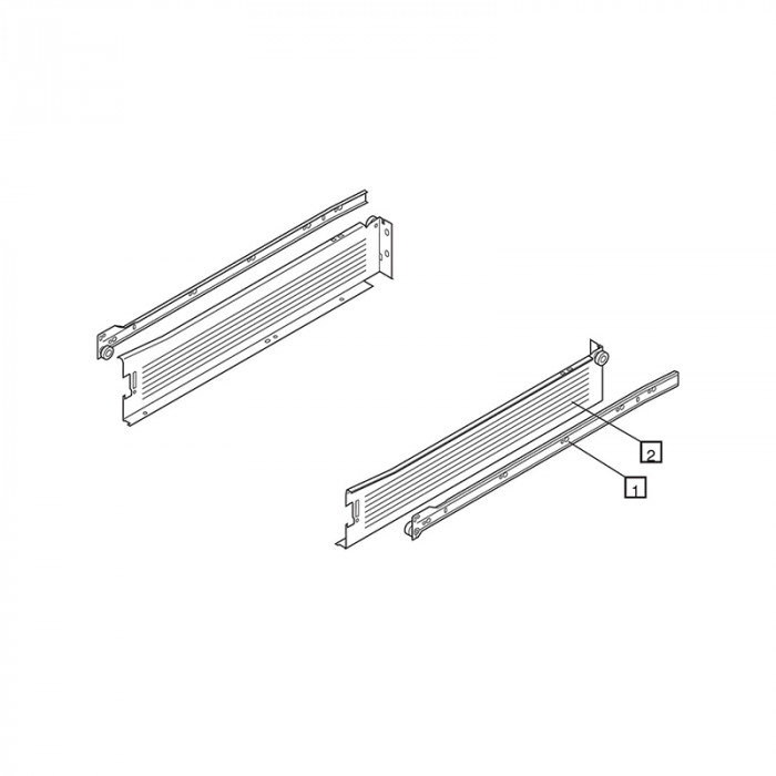 BLUM 320M4500PC15 METABOX ČIASTOČNÝ VÝSUV KRÉMOVÁ BIELA R9001 450MM