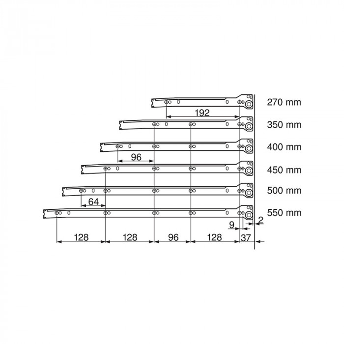 BLUM 320M4500PC15 METABOX ČIASTOČNÝ VÝSUV KRÉMOVÁ BIELA R9001 450MM