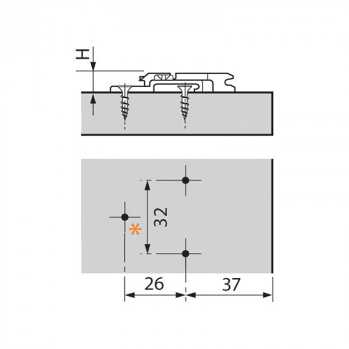 BLUM 175H7130 KRÍŽOVÁ MONTÁŽNA PODLOŽKA CLIP 3MM