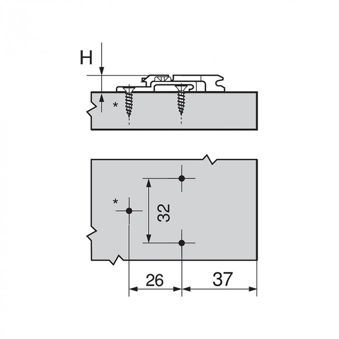 BLUM 175H7130 KRÍŽOVÁ MONTÁŽNA PODLOŽKA CLIP 3MM