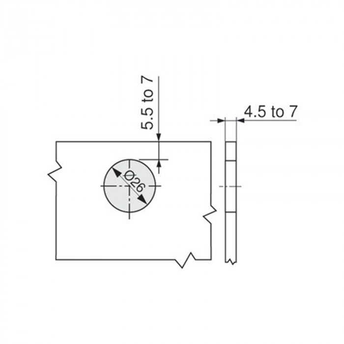 BLUM 75T4100 ZÁVES CLIP TOP NALOŽENÝ S PEROM NA SKLENENÉ DVIERKA 94°