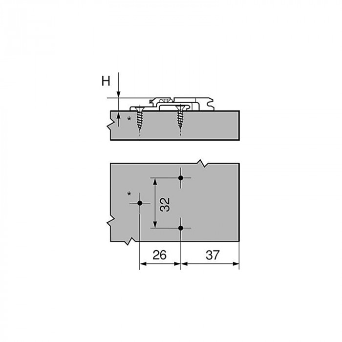 BLUM 175H7100 KRÍŽOVÁ MONTÁŽNA PODLOŽKA CLIP 0MM